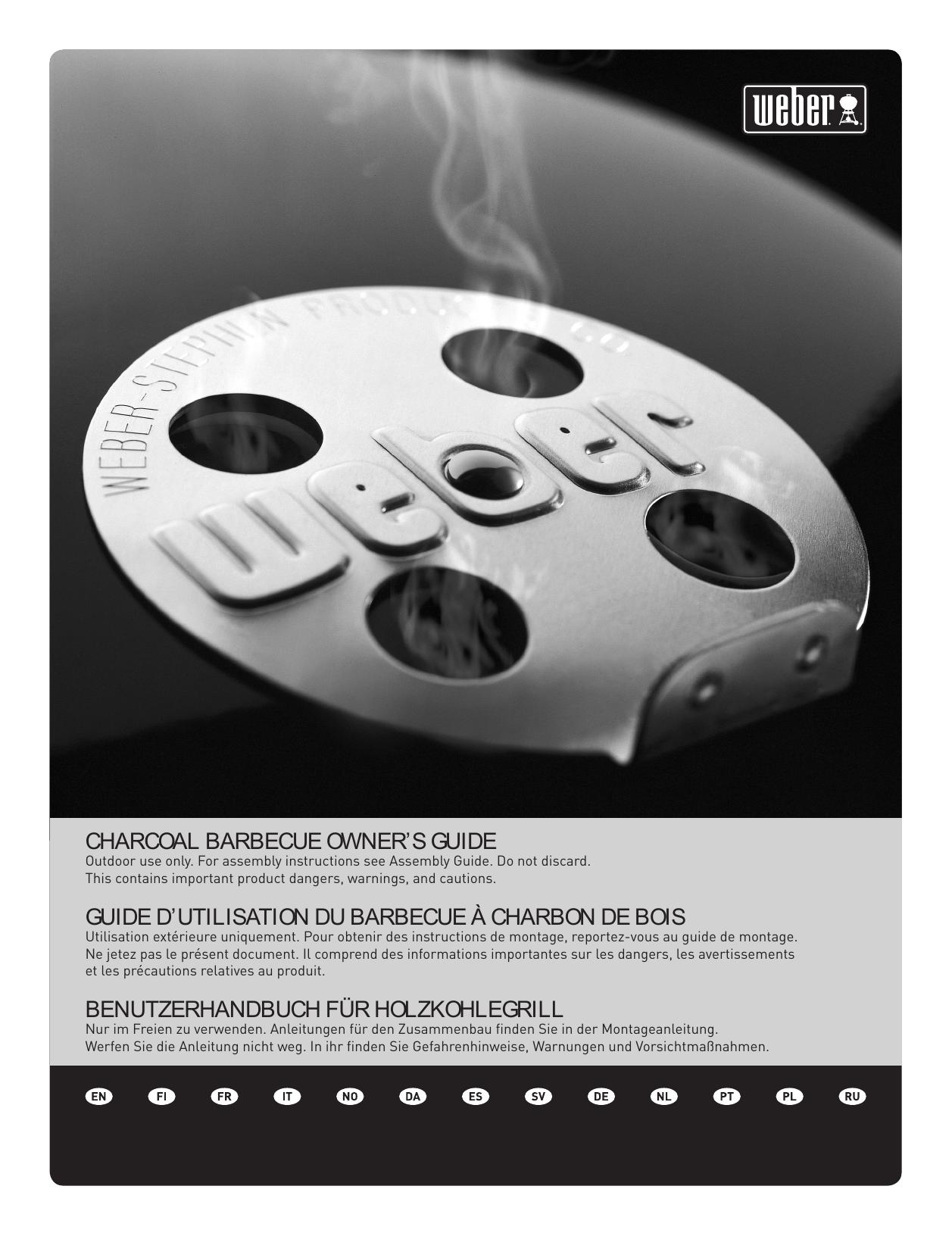 Owner's Guide for Charcoal Grills (Multi-Language)