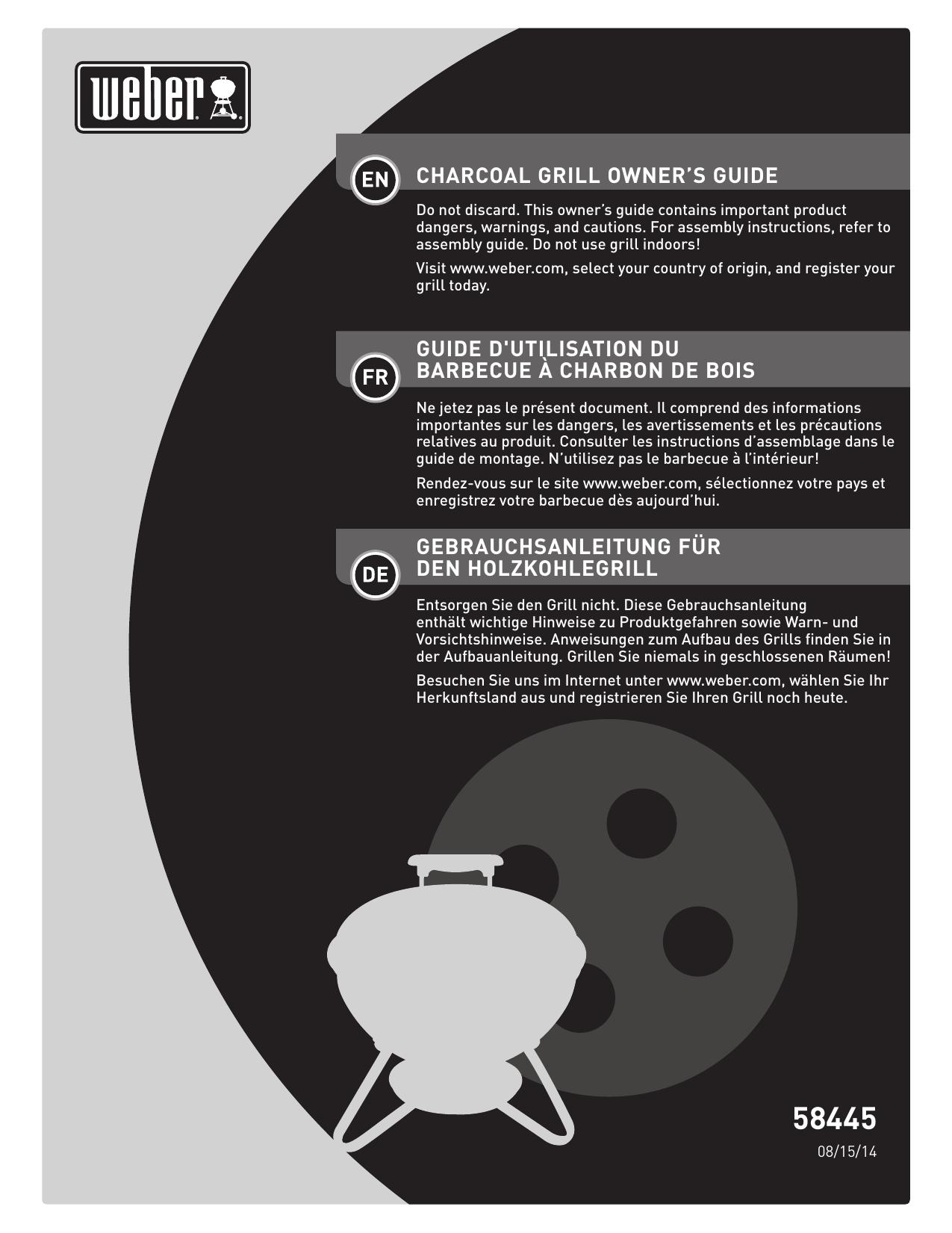 Owner's Guide for Portable Charcoal (2015) (EU)